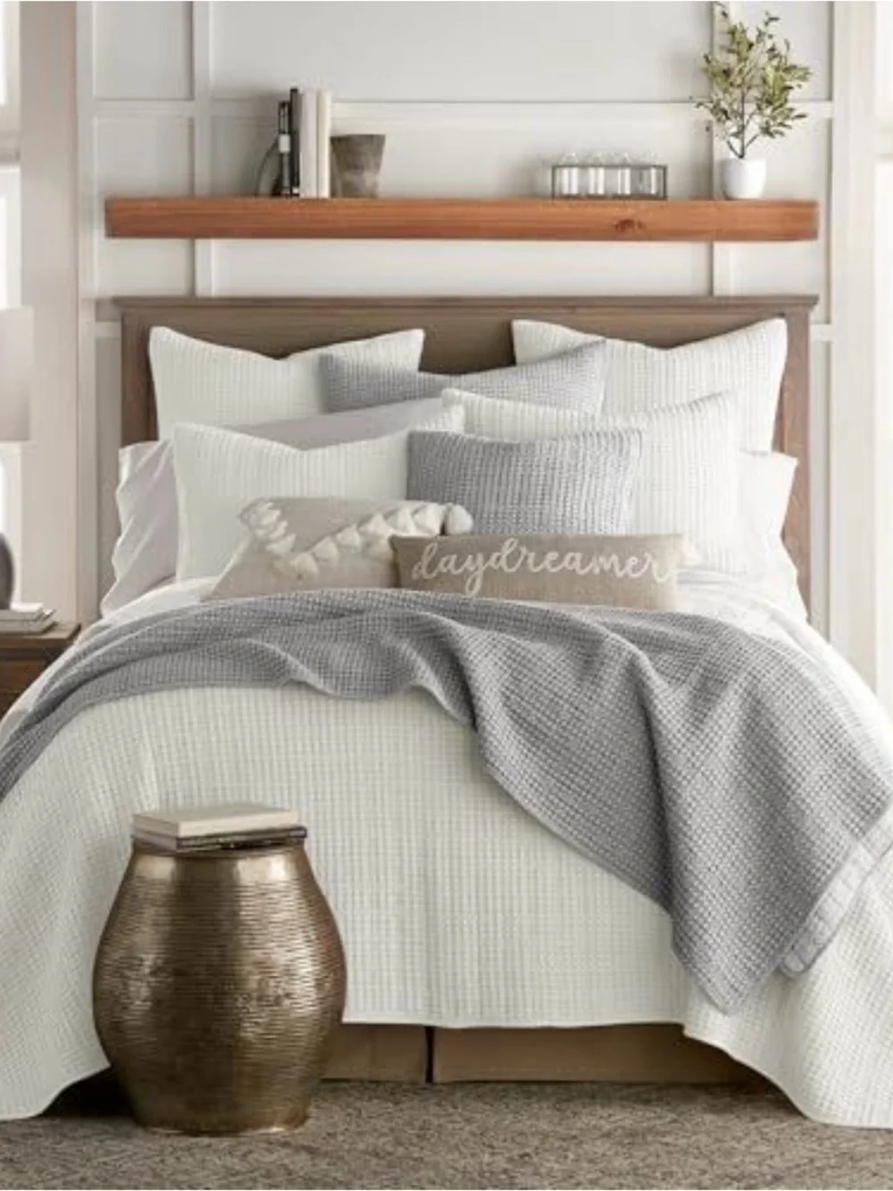 Classic White Textured Quilt / Bedspread Set by Levtex